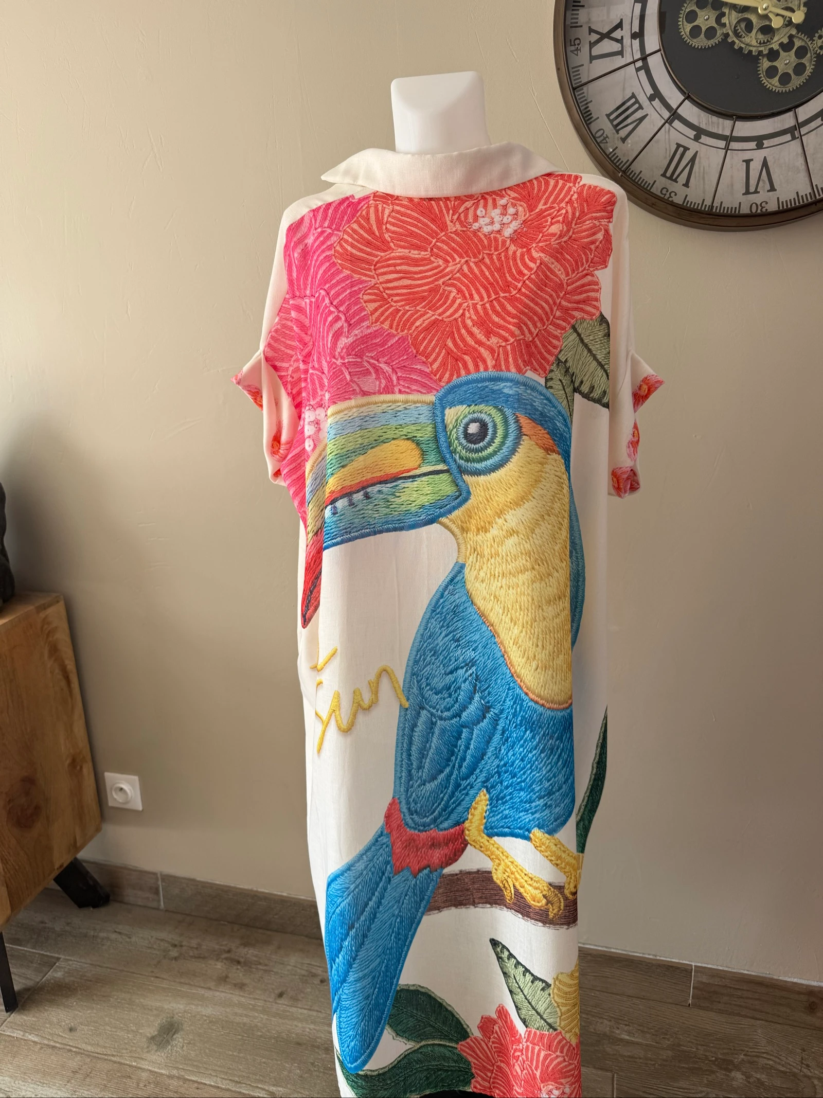 Vestido camisa oversize Made in Italy lino & algodón toucan tendencia – Talla 40 a 48 – photo 2